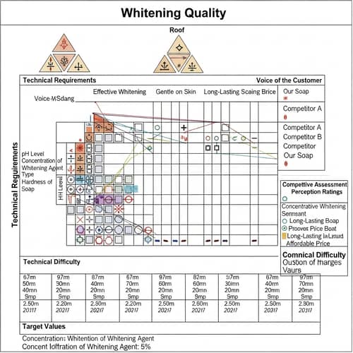 House of Quality Matrix for Whitening Soap | Product Design Process