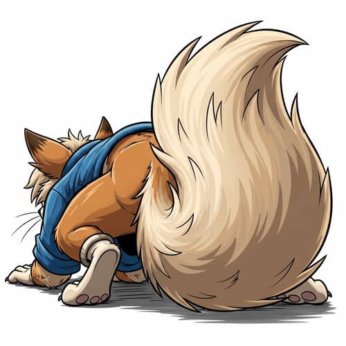 Professional Furry Art with Thick Fluffy Tail - Cel Shaded!