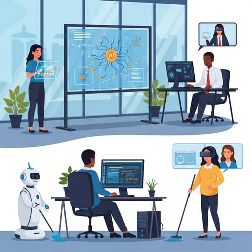 AI in Business: Innovative Scene with Diverse Professionals