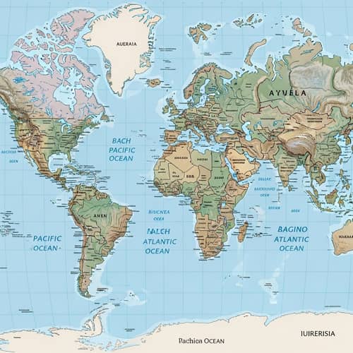 Detailed Vintage World Map Artwork