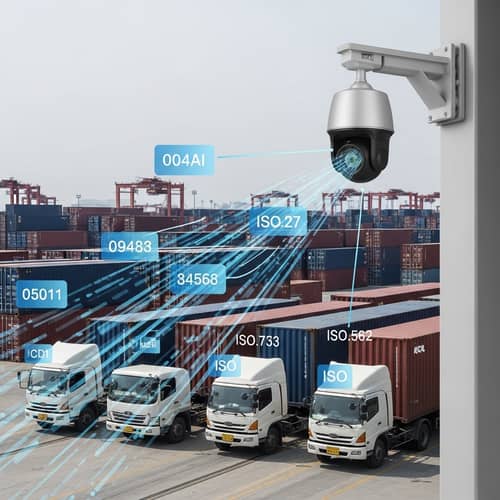 AI CCTV Camera Detects Truck License Plates & Container ISO Codes