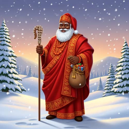 Yoruba Santa Claus: Festive Figure in Traditional Attire