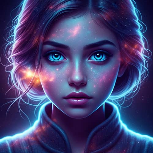 Cosmic Beauty Portrait - Hyper-Realistic 16K Image