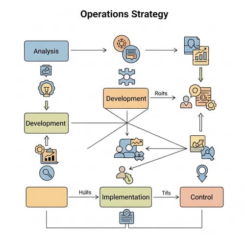 2D Operations Strategy Diagram with Analysis, Development, Implementation & Control Stages