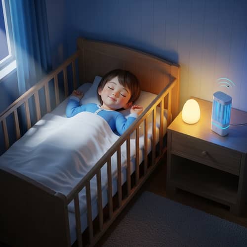 Peaceful Toddler Sleeping Protected from Mosquitoes