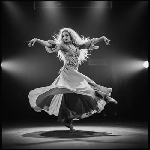 Graceful Arabic Dancer in Black and White | Captivating Performance