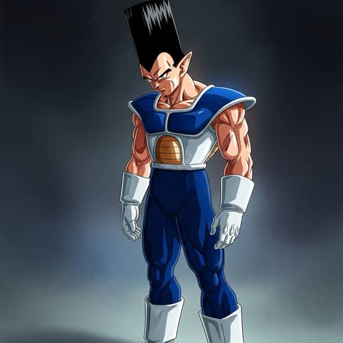 Muscular Humanoid Character in Blue Armor | Sad Appearance