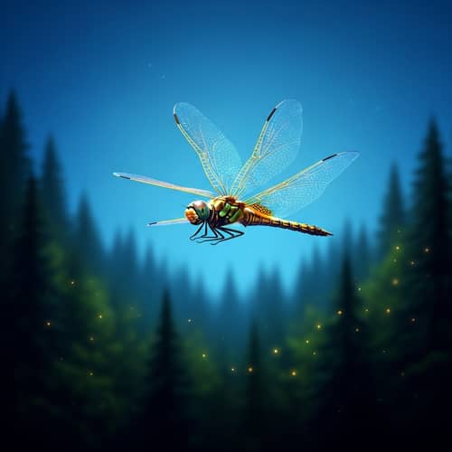 Brilliantly Lit Dragonfly: A Ballet of Peace and Serenity