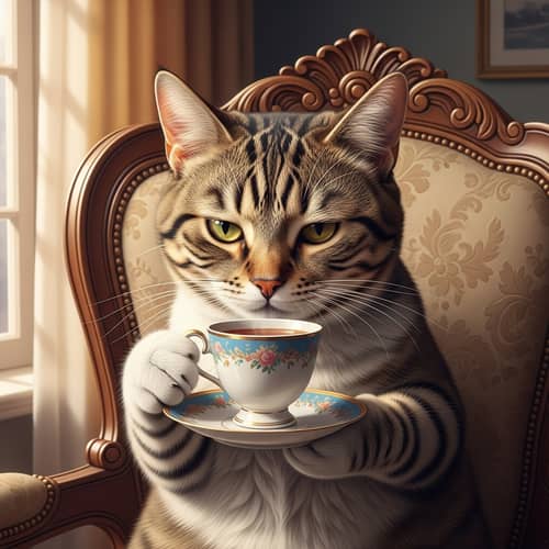 Sipping Tea Mockery by Witty Cat | Cozy Scene