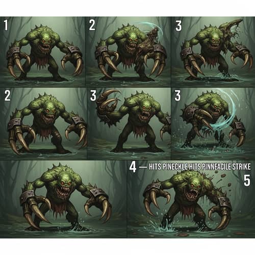 Swamp Monster Attack Sprite Sheet
