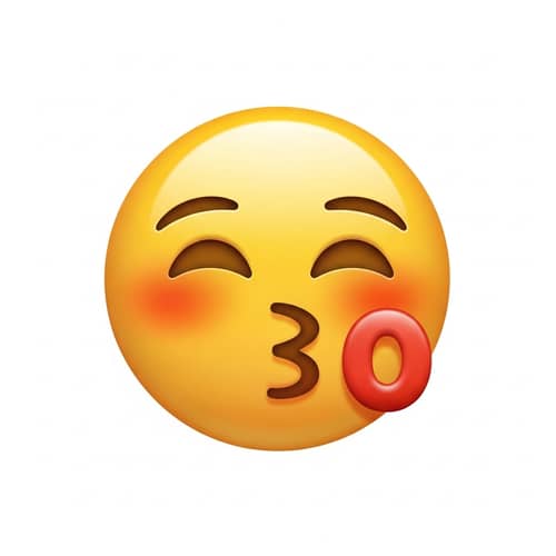 Express Affection Emoji: Puckered Lips & Blushing Cheeks