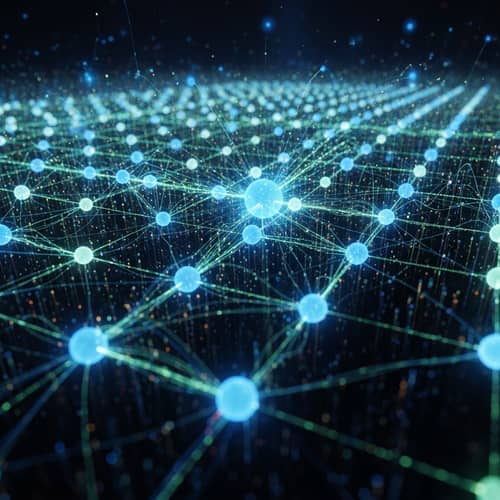 Vast & Complex Network of Blue & Green Nodes | Data Processing