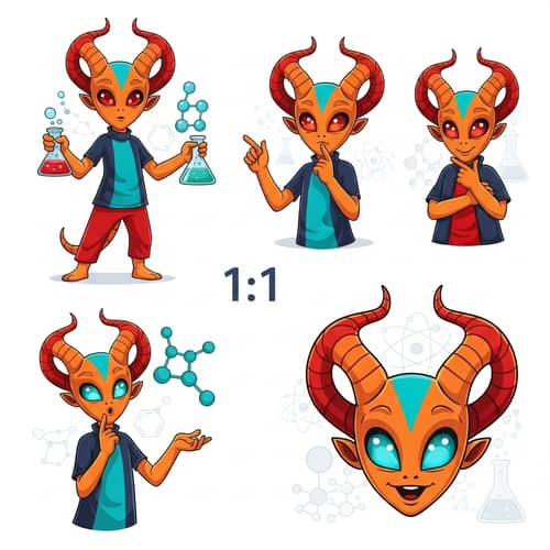 Endearing Alien Mascot for Chemical Technology College | Colorful Design