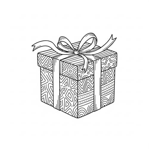 Elegant Gift Box Design for Coupon Bond Drawing