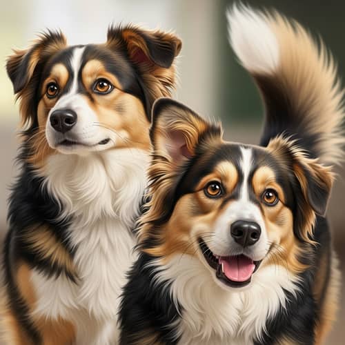 Expressive Dog Portrait with Medium Length Fur