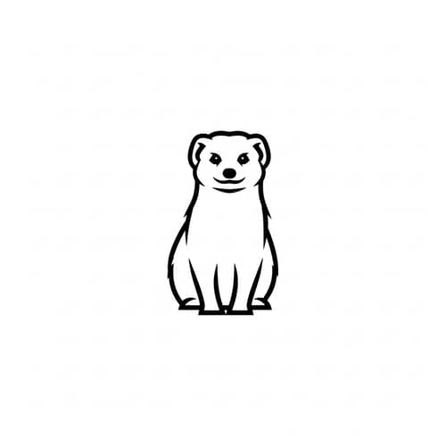 Minimalist Mongoose Sketch in Black and White