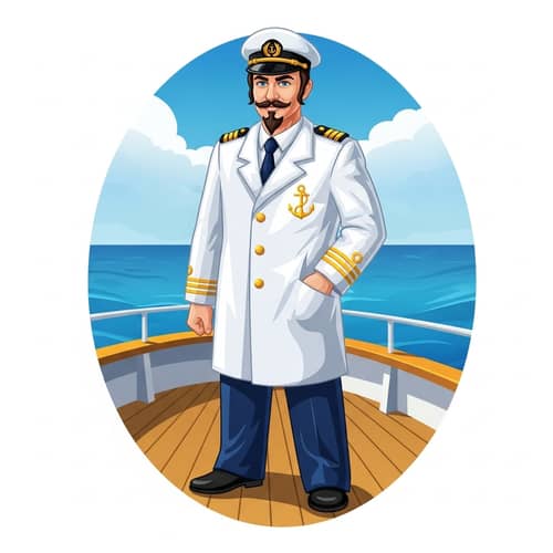 Jewish Bald Boat Captain Mascot - Strong and Confident