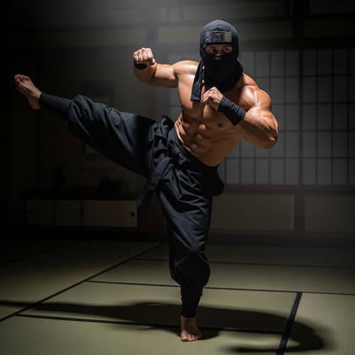 Mysterious Ninja in Combat Pose | Strength Displayed