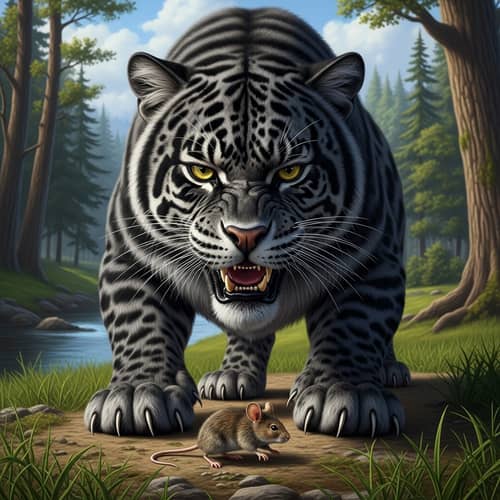 Majestic Black Feline Ready to Pounce | Wildlife Scene