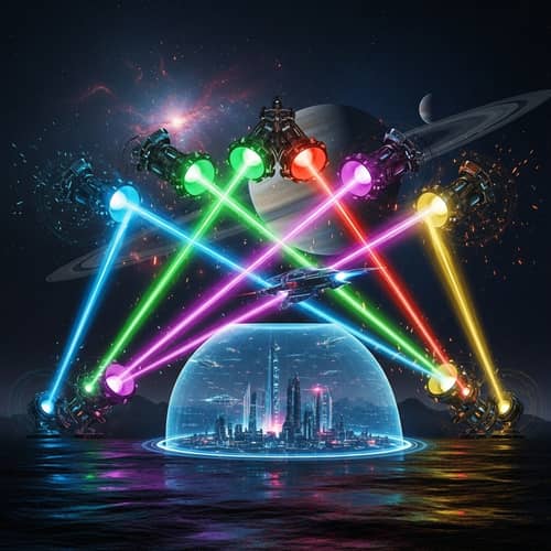 Vibrant Sci-Fi Lights: A Five-Colored Spectacle