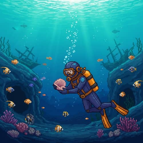 Explore the Deep Sea: Pixel Art Diver Adventure