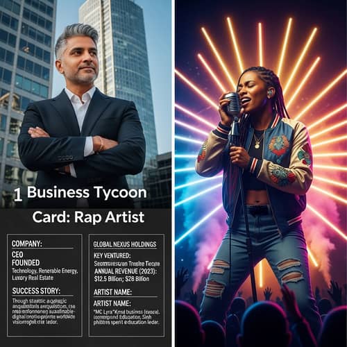 Fictional Trading Cards - Business Tycoon & Rap Artist