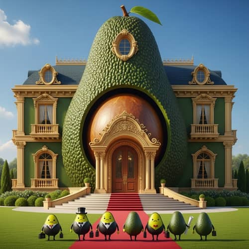 Avocado Mansion: Wealthy Avocado-shaped Home with Six Visitors