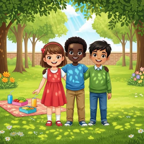 Three Children Enjoying Sunny Day in Park | Kids Outdoor Fun