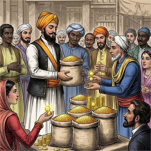 18th Century Sikh Businessman Selling Food Grains