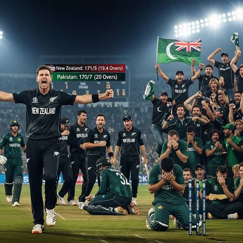 Dramatic Cricket Scene: Pakistan vs New Zealand T20 Match
