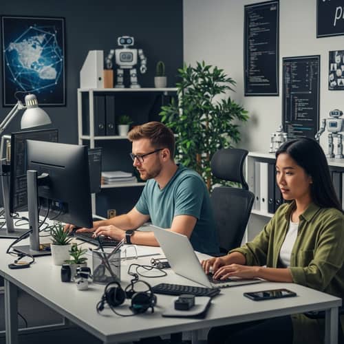 Professional Programmers at Work | Coding Scene in Cozy Office