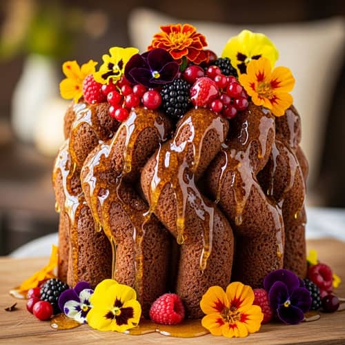 Honey Forest Gingerbread: Natural Honey With Edible Flowers