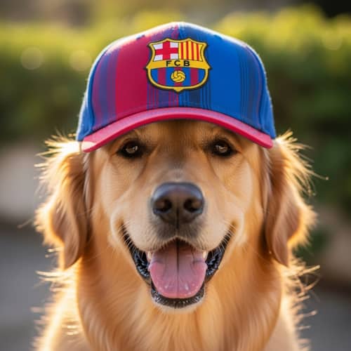 Soccer Team Dog Cap | Popular Spanish City | Blue & Red