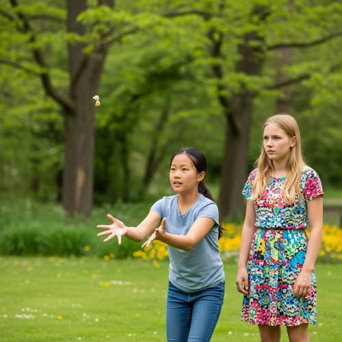 Capturing Scene with Two Determined Girls
