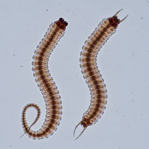 Microscopic View of Male and Female Ascaris Lumbricoides