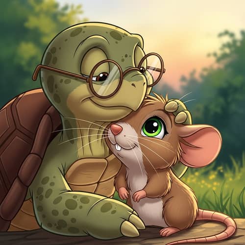 Charming Turtle and Adorable Green-Eyed Rat Love Story