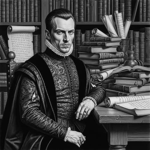 Charcoal Portrait of Niccolo Machiavelli | Italian Renaissance