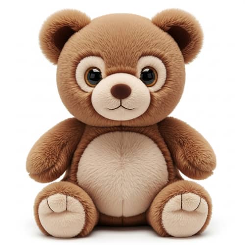 Adorable Brown Bear Cub Plush Toy - Detailed Craftsmanship