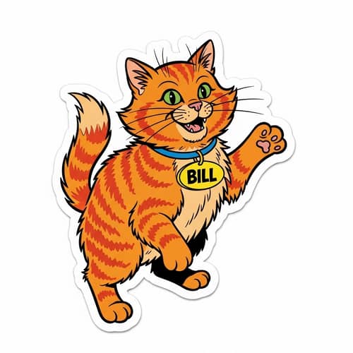Billcates Comic Sticker - HD Quality Cat Sticker