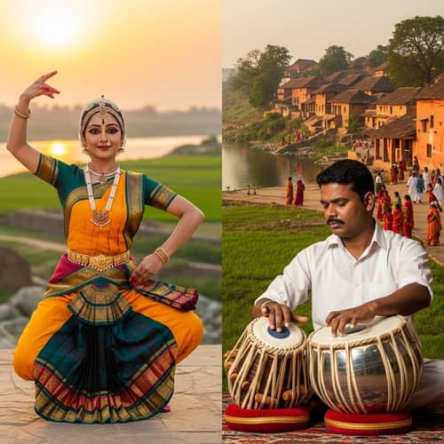 Diverse Culture of India: Saree Dancer & Tabla Player
