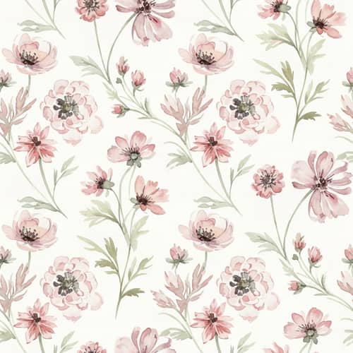 Delicate Watercolor Floral Patterns for Serene Atmosphere