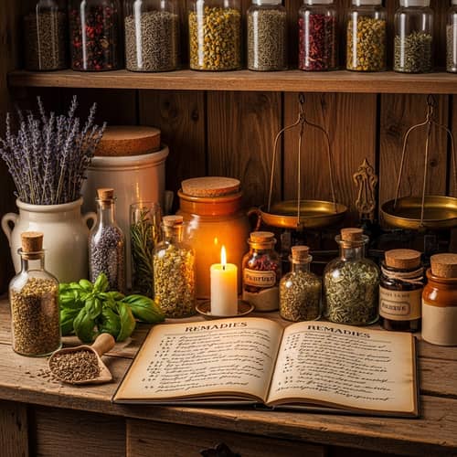 Vintage Herbal Remedies | Rustic Apothecary Scene