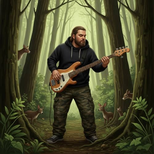 Forest Bass Guitarist: Musical Harmonies with Nature