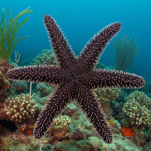 Venom Starfish | Unusual Marine Creature with Dark Purplish-Black Skin
