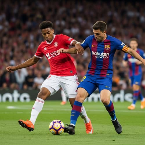 Football Rivalry: Skilled Players Challenge Each Other on Field