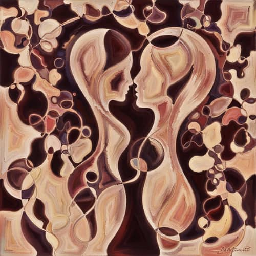 Abstract Same-Sex Love Painting | Emotional Colorful Art