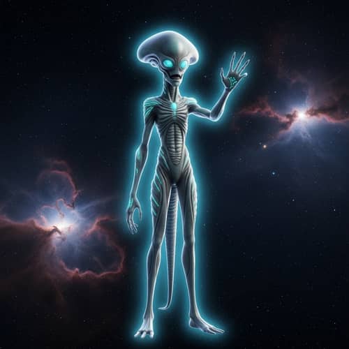 Extraterrestrial Being in Outer Space: Enigmatic Alien Encounter