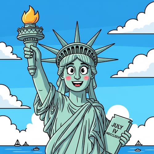 Cartoon Statue of Liberty Illustration