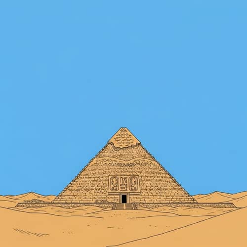 Desert Pyramid Illustration: Ancient Manga Artwork