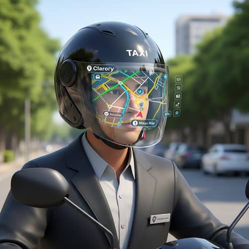 AR Helmet for Online Motorcycle Taxi Driver - Augmented Reality Maps